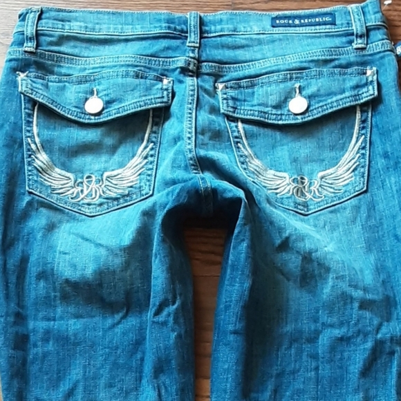 Rock & Republic Jeans Skinny Leg Size 14/32 Flap Pocket Crop NWOT - Picture 9 of 12